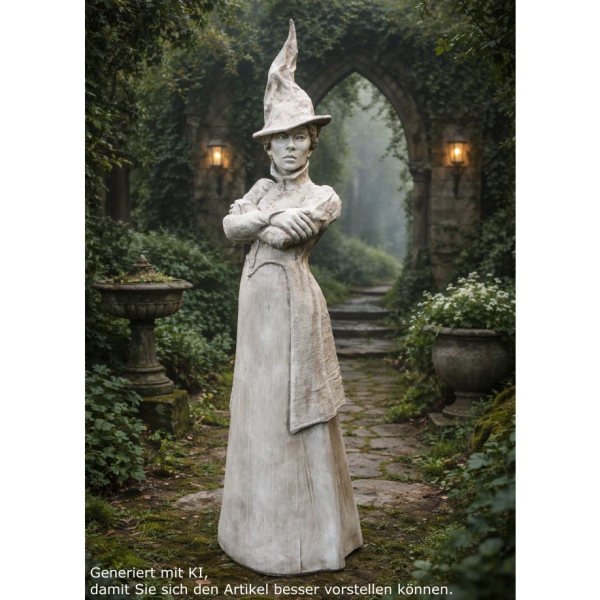 Steinguss-Hexe „MEDEA“ – Mystische XXL-Gartenskulptur von Fiona Scott